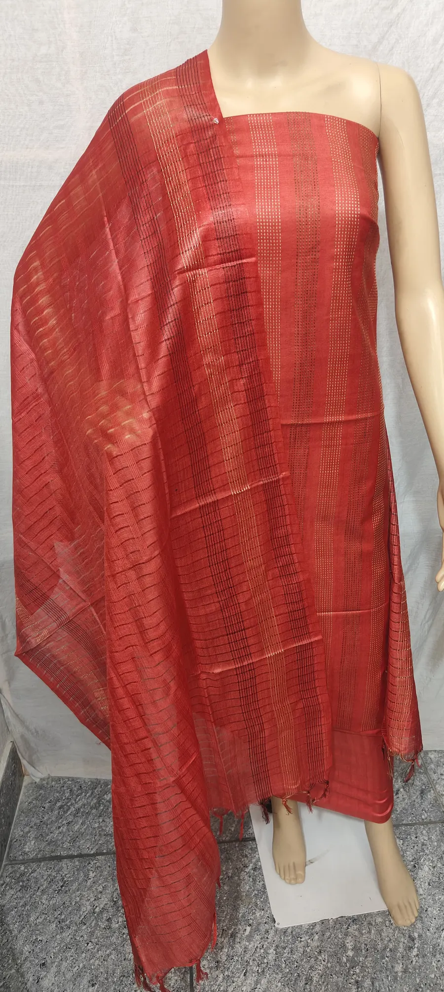 Royal Katan Silk Suit Piece – Handwoven Luxury in Every Thread
